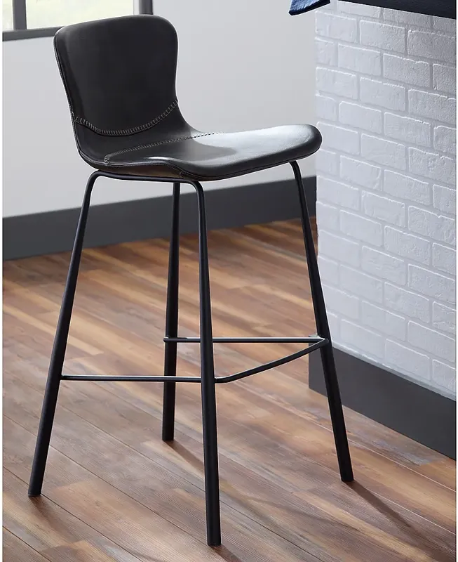 Melody 30" Dark Gray Leatherette Bar Stool