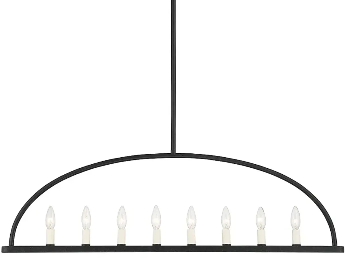 Crystorama Abbott 42" Wide Black 8-Light Linear Pendant