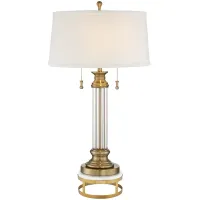 Vienna Full Spectrum Rolland 30" Crystal Lamp with White Marble Riser