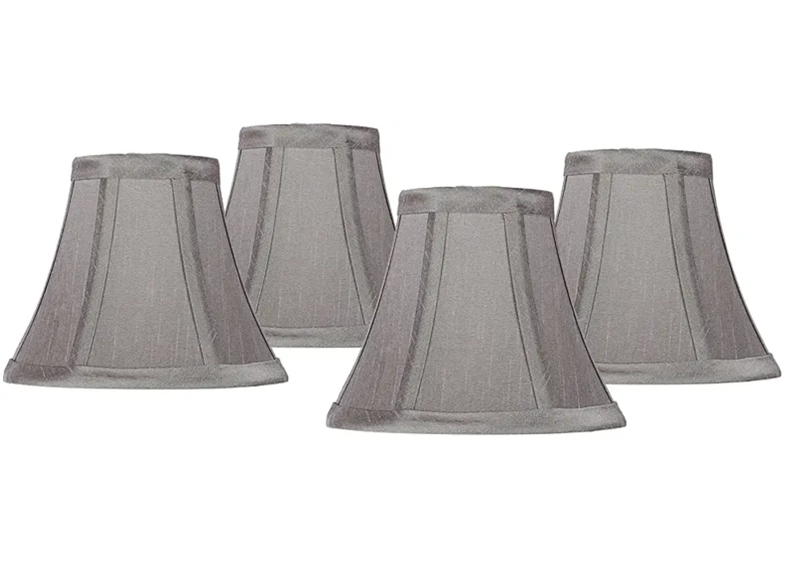 Pewter Gray Bell Chip Chandelier Shades 3x6x5 (Clip-On) Set of 4