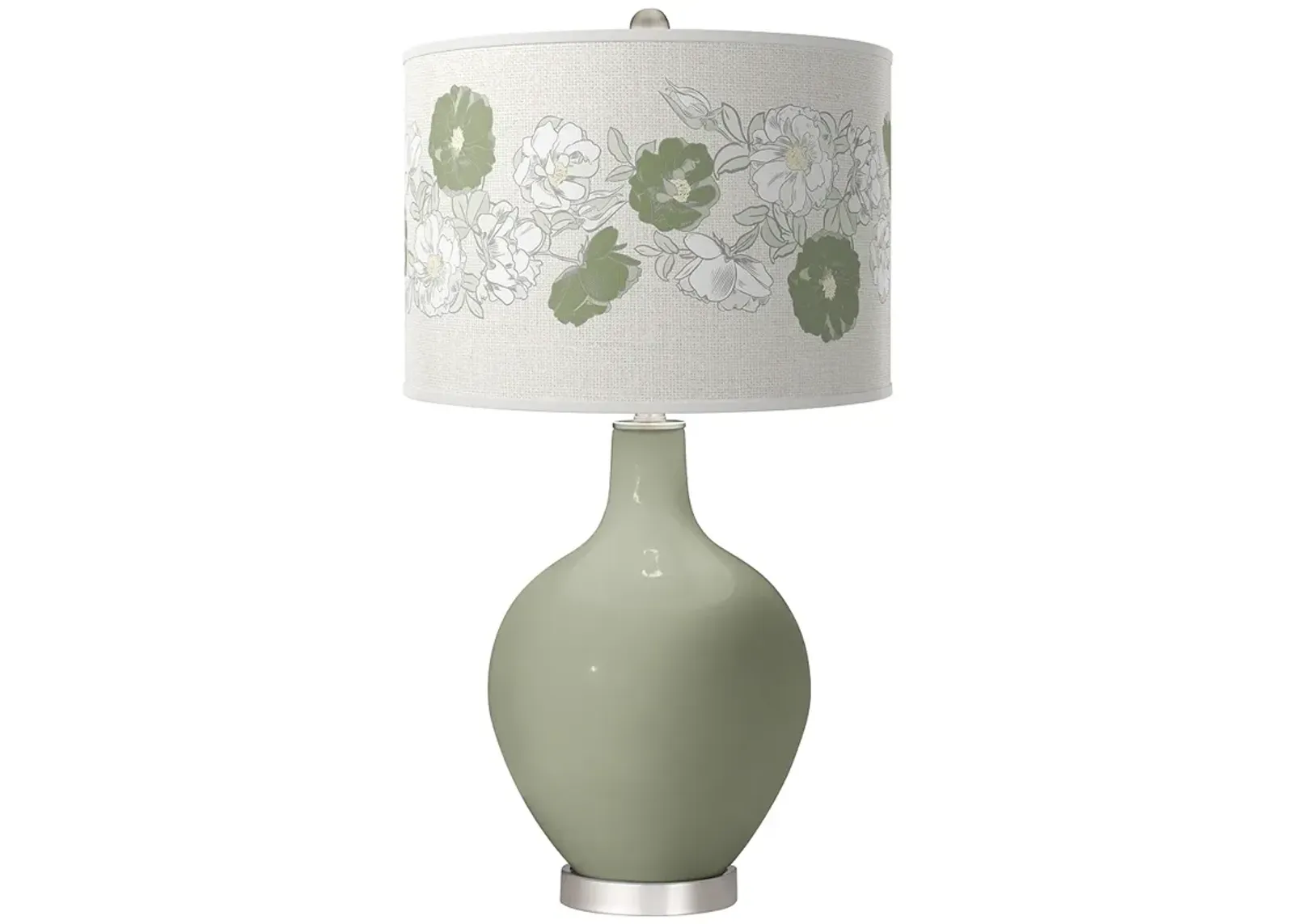 Evergreen Fog Rose Bouquet Ovo Table Lamp