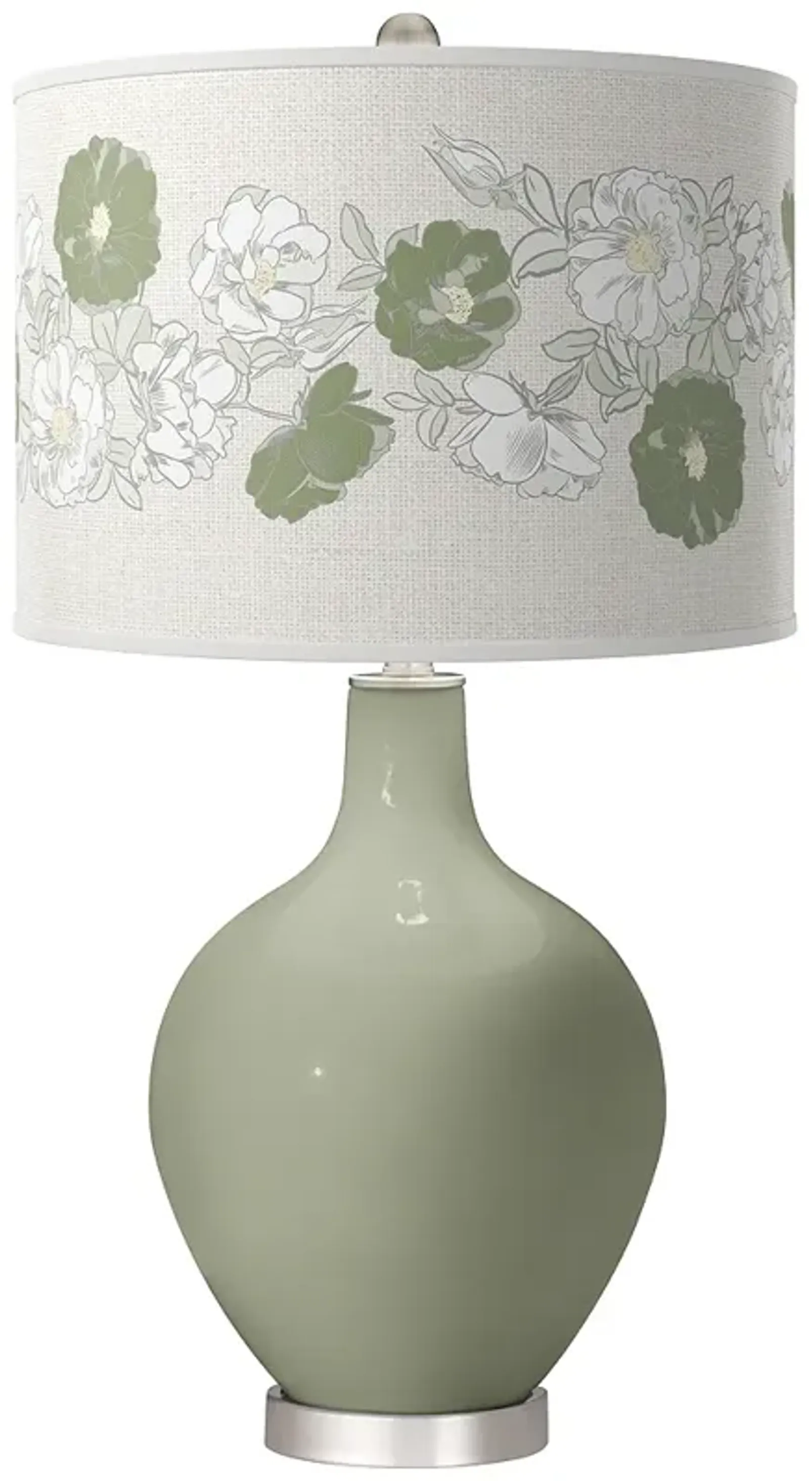 Evergreen Fog Rose Bouquet Ovo Table Lamp