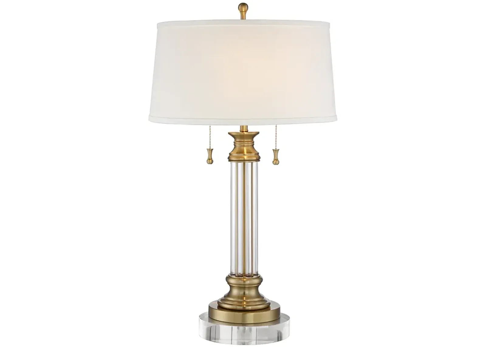 Vienna Full Spectrum 31 1/2" Brass and Crystal Lamp with Round Riser