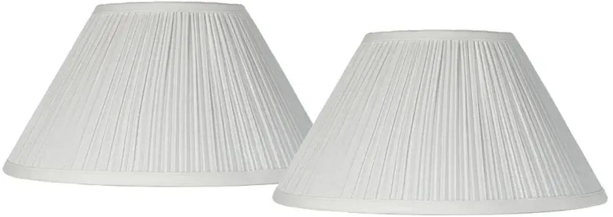 Ivory White Set of 2 Pleated Lamp Shades 6x14x8 (Spider)