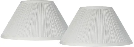 Ivory White Set of 2 Pleated Lamp Shades 6x14x8 (Spider)