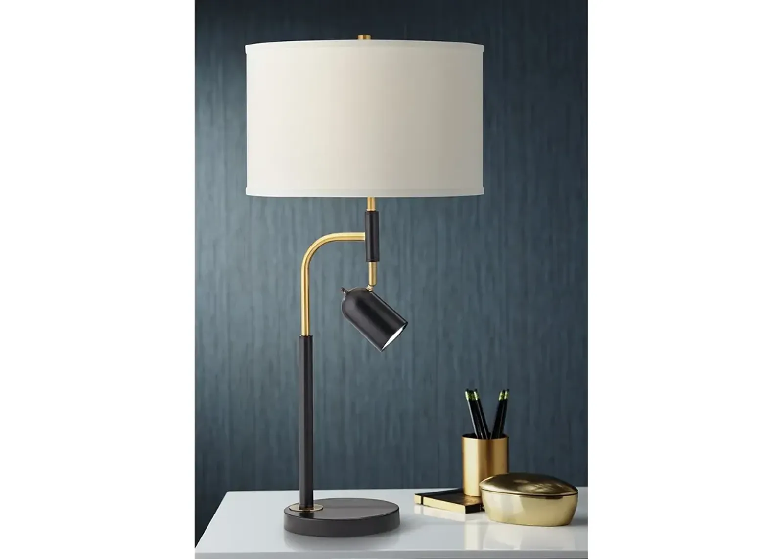 Possini Euro 33 3/4" Modern Table Lamp with Reading Light