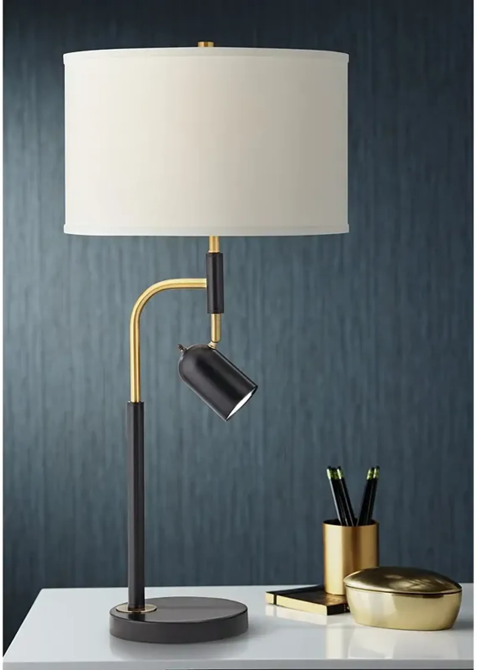 Possini Euro 33 3/4" Modern Table Lamp with Reading Light