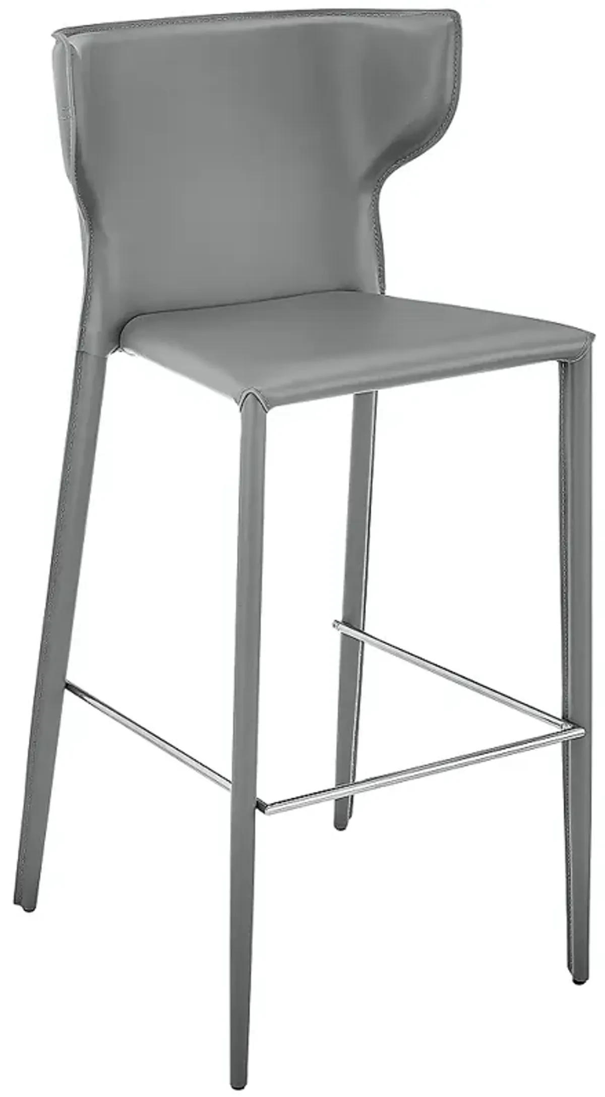 Divinia 29 1/2" Gray Leather Bar Stool