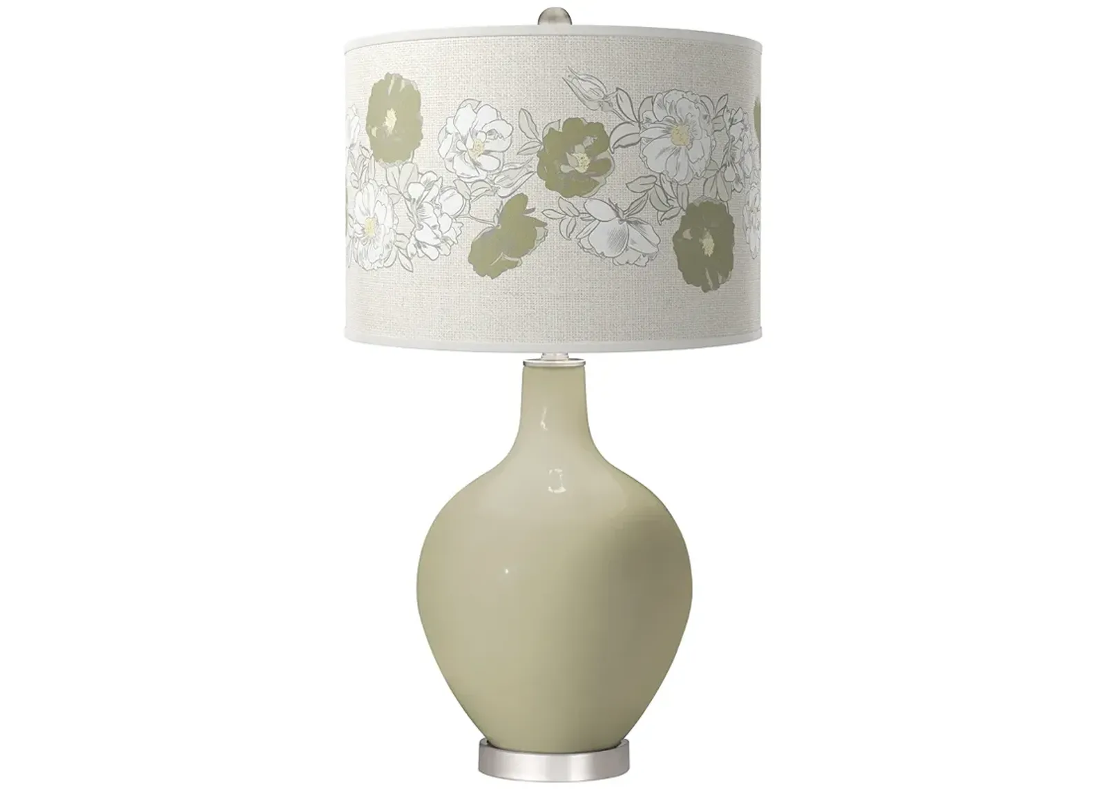 Sage Rose Bouquet Ovo Table Lamp