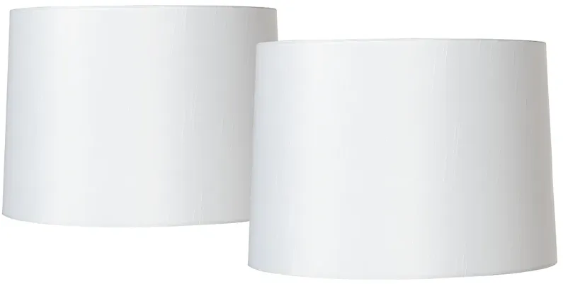 Springcrest White Tapered Drum Lamp Shades 13x14x10 (Spider) Set of 2