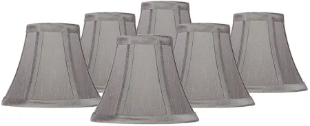 Pewter Gray Bell Chip Chandelier Shades 3x6x5 (Clip-On) Set of 6