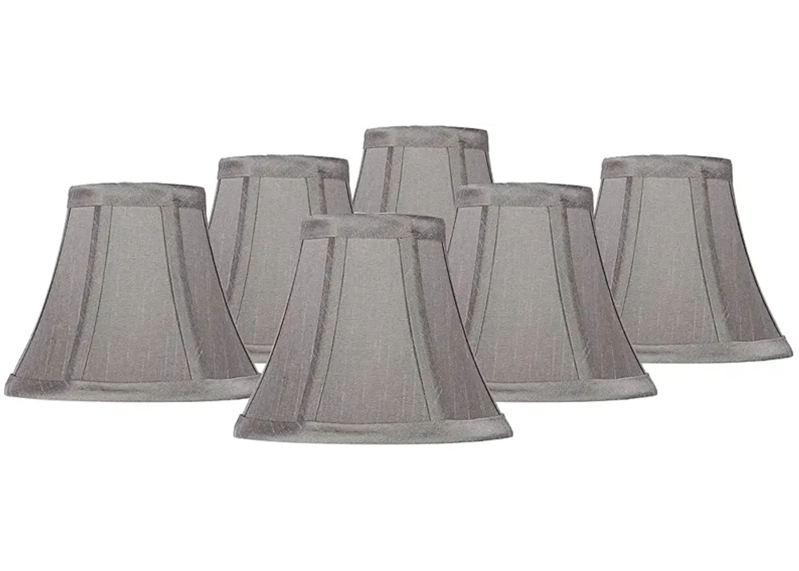 Pewter Gray Bell Chip Chandelier Shades 3x6x5 (Clip-On) Set of 6