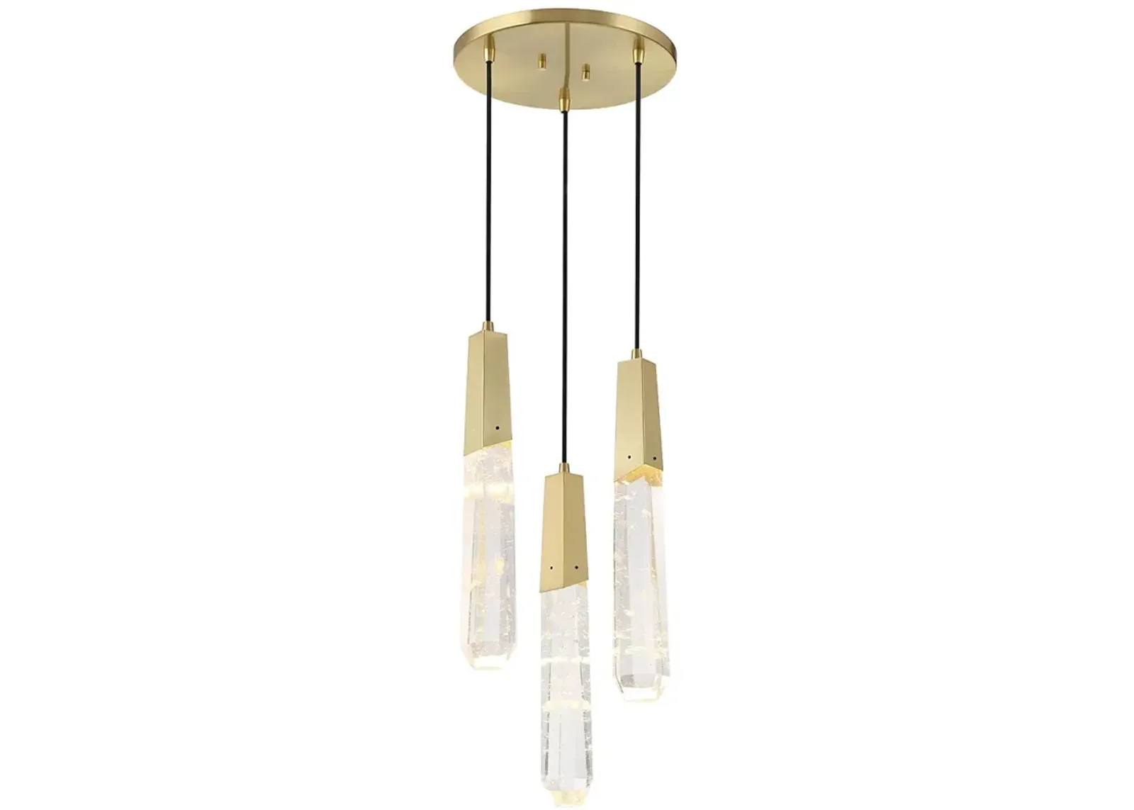 George Kovacs Drifting Droplets 3-Light 11.63-in Brushed Brass Pan Pendant