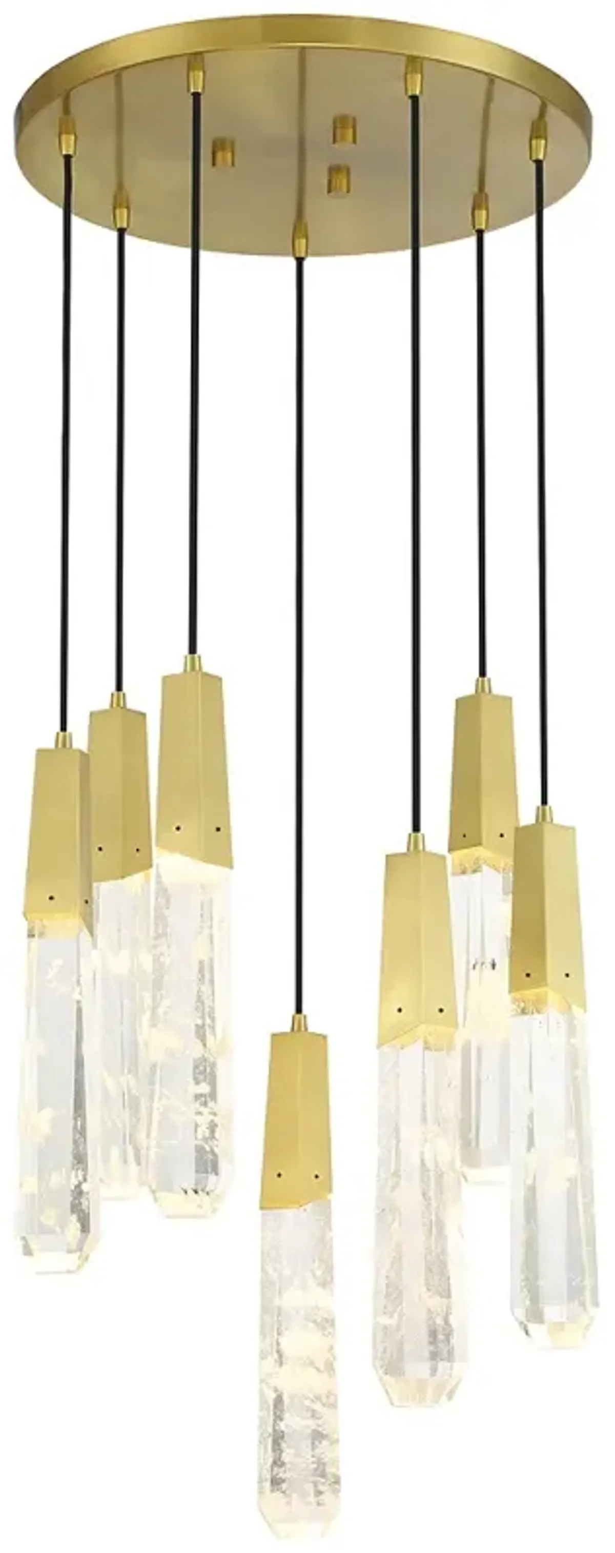 George Kovacs Drifting Droplets 7-Light 20-in Brushed Brass Pan Pendant