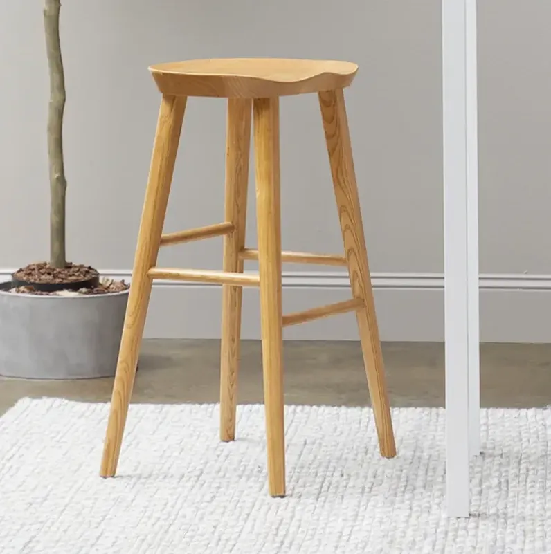 Vieno 29 1/2" High Natural Wood Bar Stool