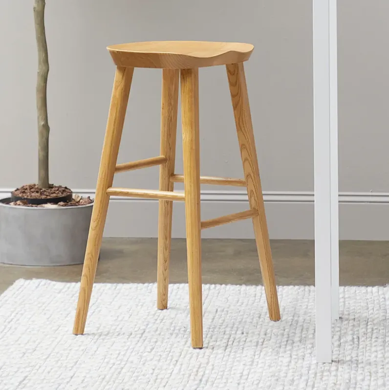 Vieno 29 1/2" High Natural Wood Bar Stool