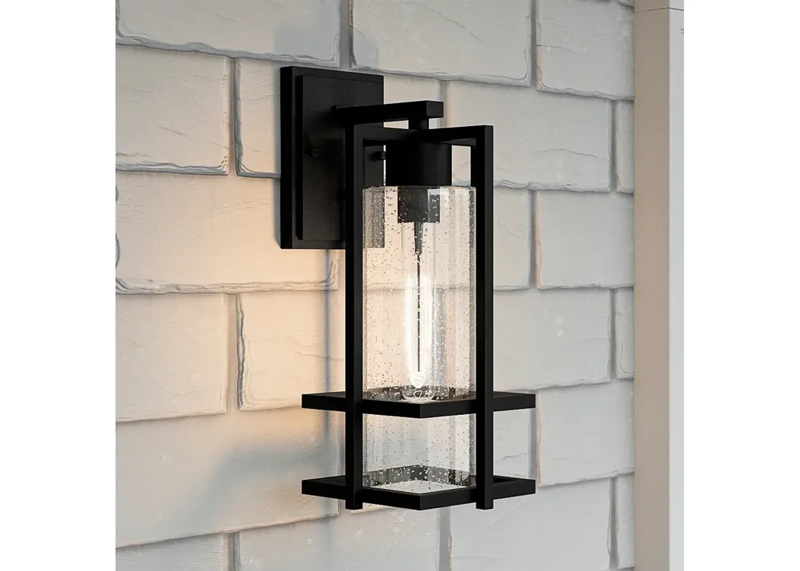 Quoizel Damien 14 1/2" High Earth Black Modern Outdoor Wall Light