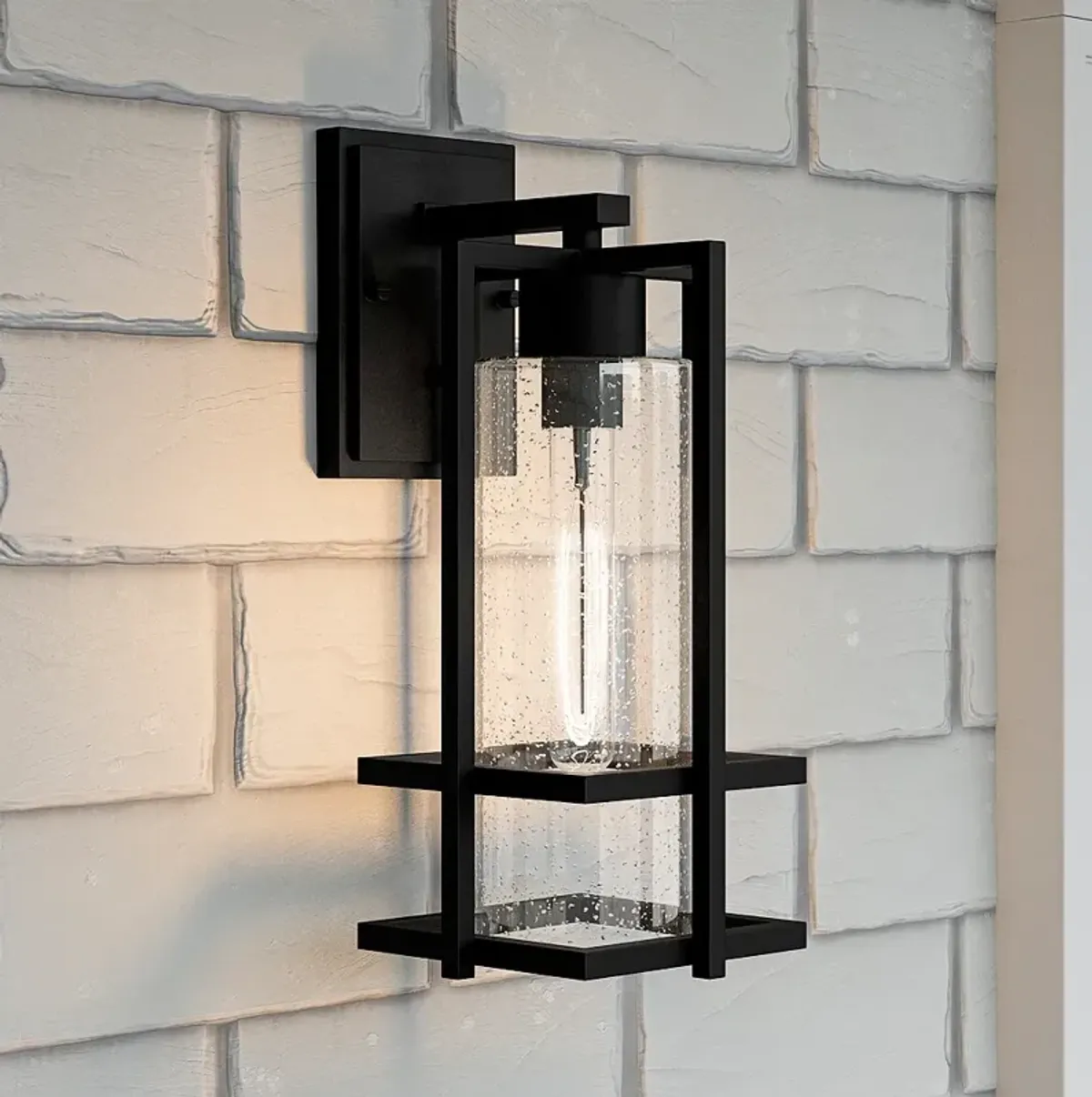 Quoizel Damien 14 1/2" High Earth Black Modern Outdoor Wall Light