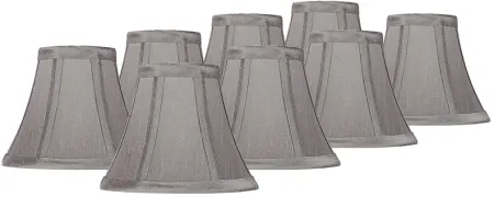 Pewter Gray Bell Chip Chandelier Shades 3x6x5 (Clip-On) Set of 8