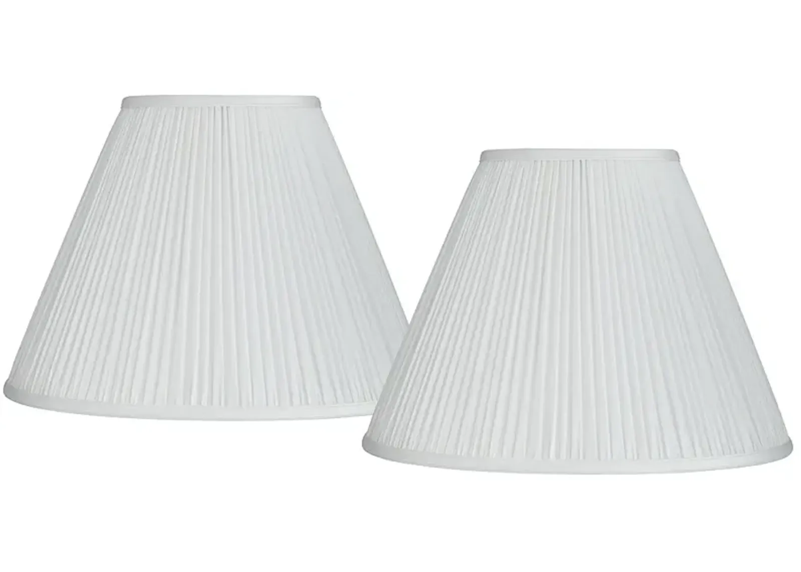 White Set of 2 Pleated Empire Lamp Shades 7x16x12 (Spider)