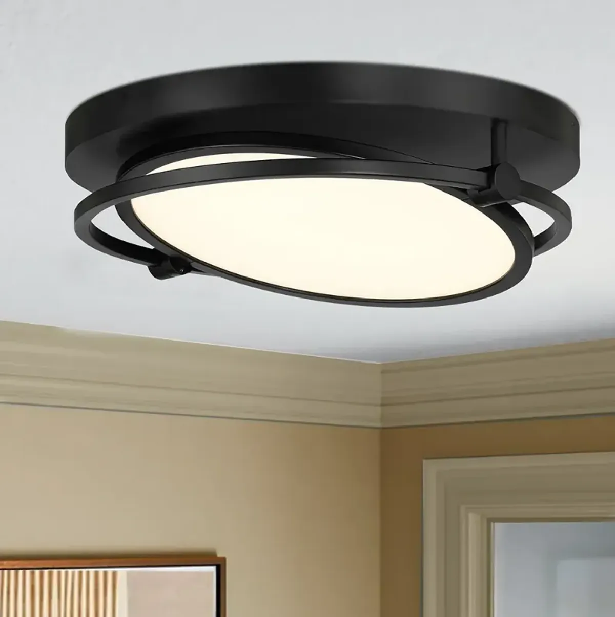 George Kovacs Studio 23  1-Light LED Black Flush Mount