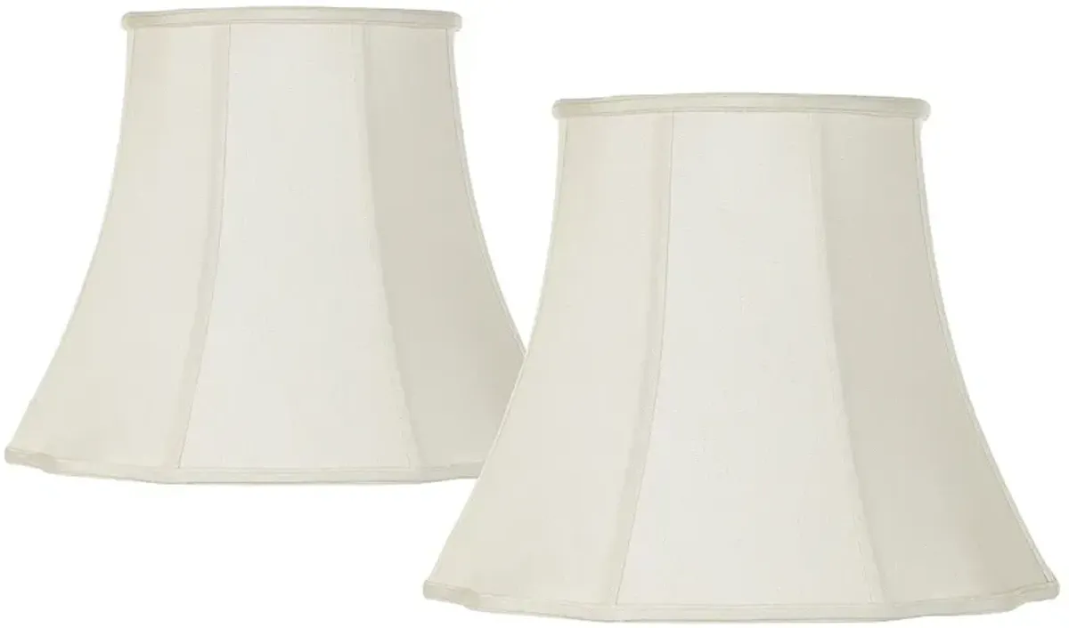 Springcrest Creme Curve Cut Corner Lamp Shades 11x18x15 (Spider) Set of 2