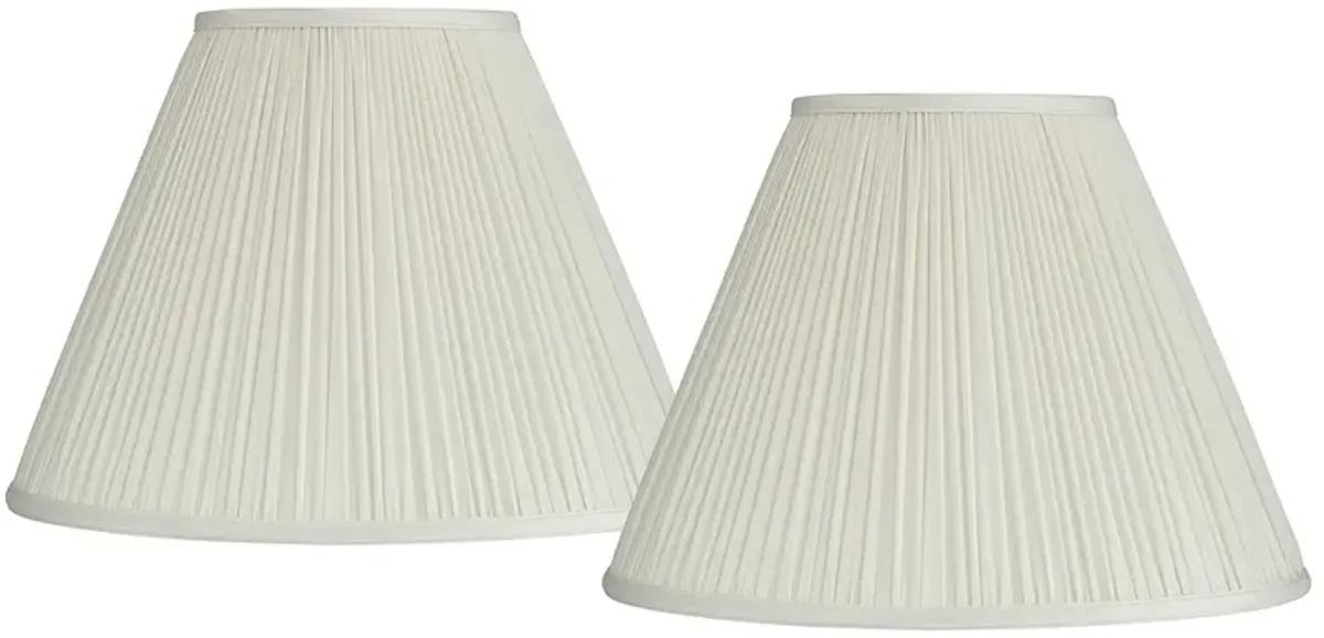 Springcrest Beige Set of 2 Pleated Empire Lamp Shades 7x16x12 (Spider)