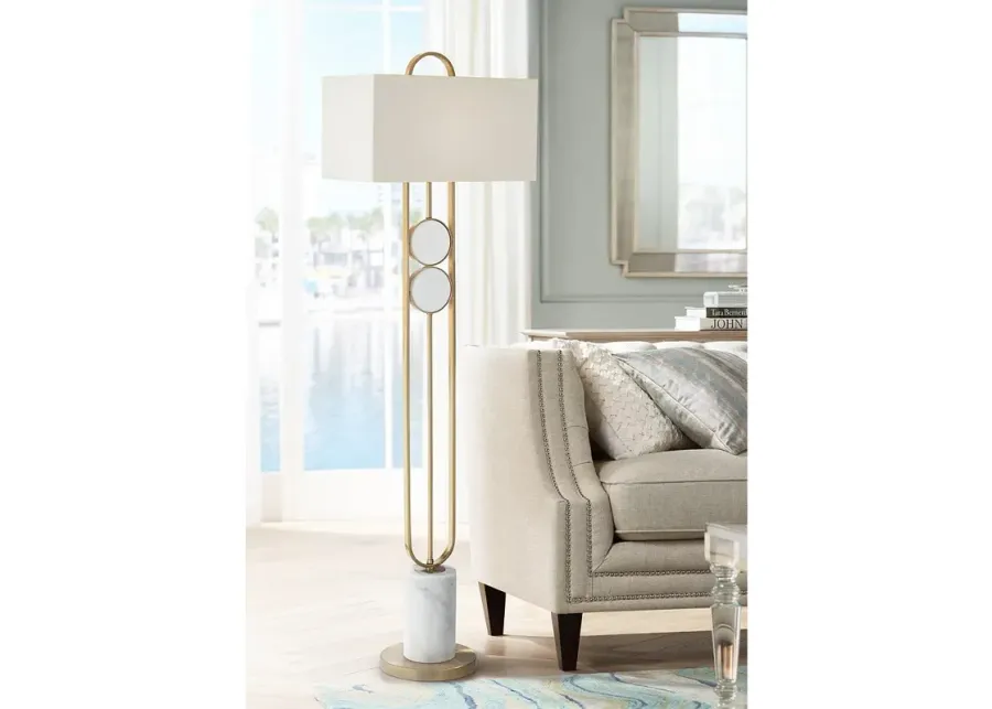 Pacific Coast Lighting Disc 68" High Gold and Marble Modern Floor Lamp