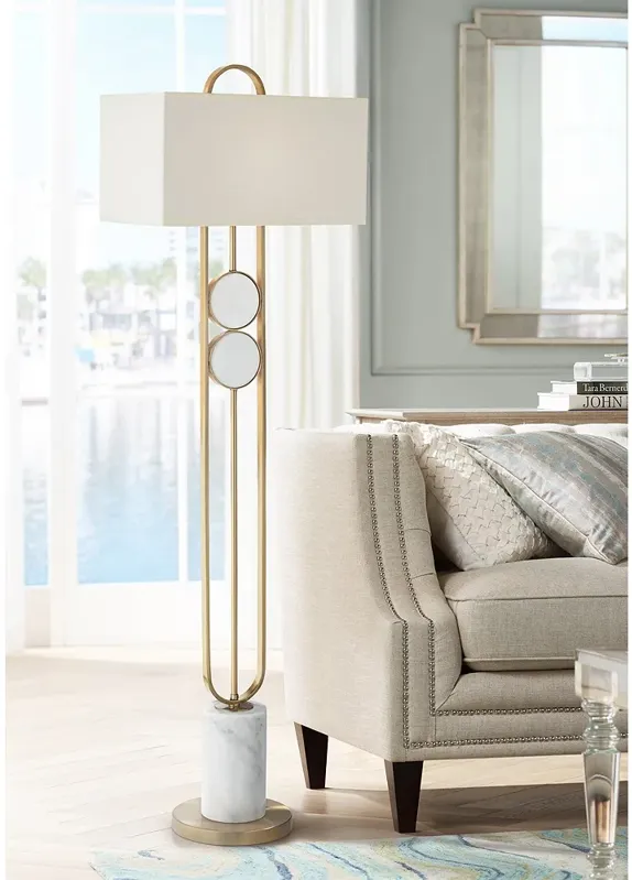 Pacific Coast Lighting Disc 68" High Gold and Marble Modern Floor Lamp