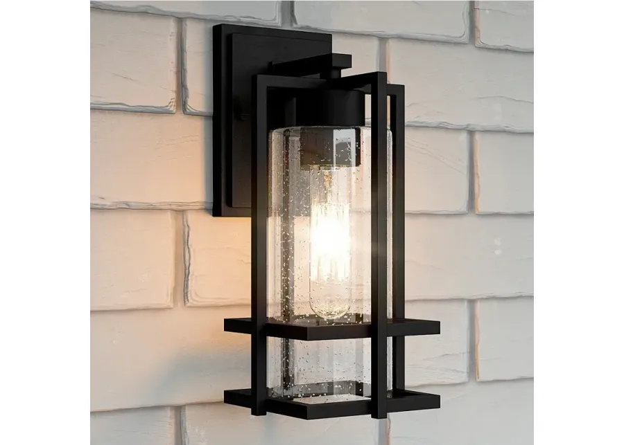 Quoizel Damien 12 1/4" High Earth Black Outdoor Wall Light