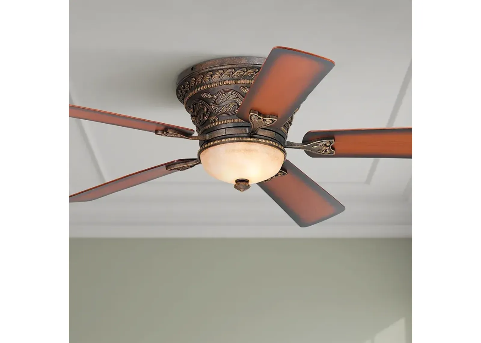 52" Casa Vieja Ancestry Bronze Hugger LED Ceiling Fan with Remote