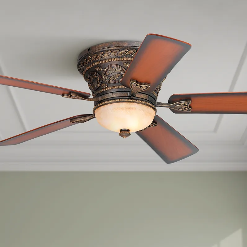 52" Casa Vieja Ancestry Bronze Hugger LED Ceiling Fan with Remote