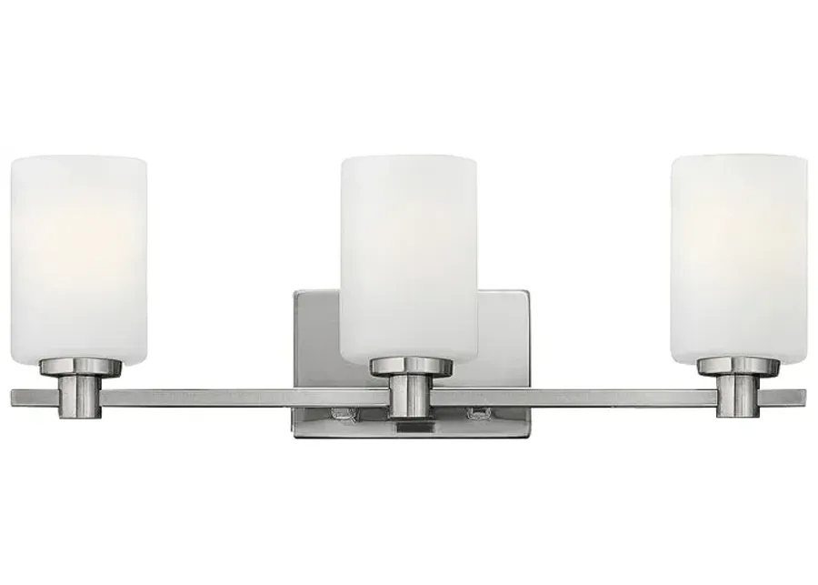 Karlie 7 1/2" High Brushed Nickel 3-Light LED Wall Sconce