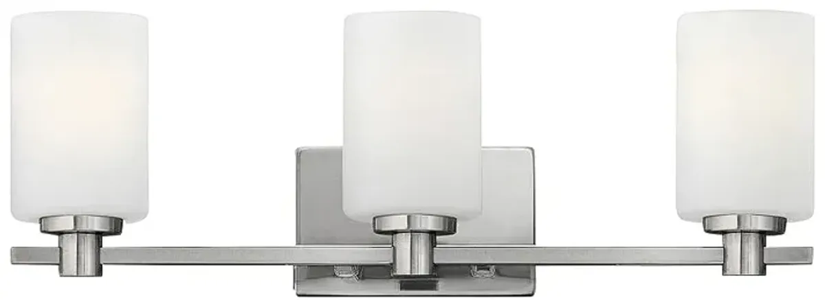 Karlie 7 1/2" High Brushed Nickel 3-Light LED Wall Sconce