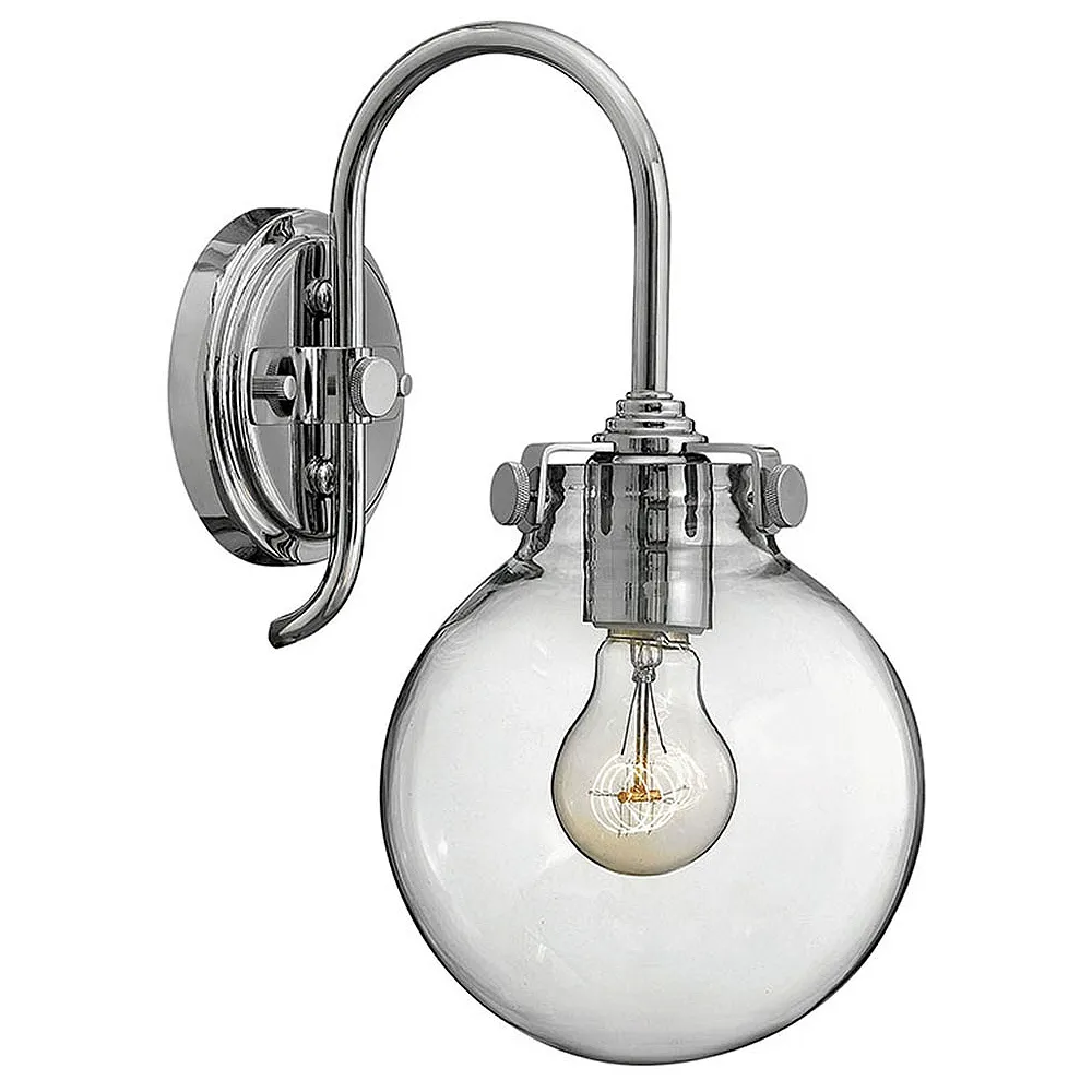 Sconce Congress-Globe Glass Single Light Sconce-Chrome