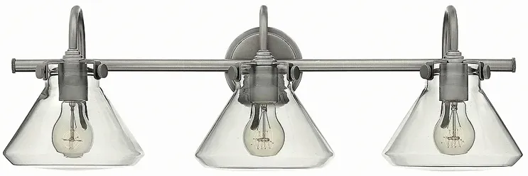 Congress 29 1/2"W Clear Glass Antique Nickel Bath Light