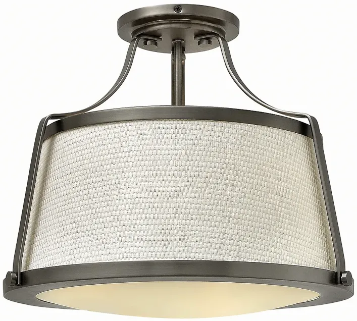 Hinkley Charlotte 16" Wide Antique Nickel Ceiling Light