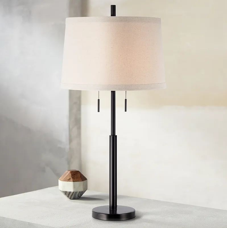Possini Euro Design 33" High Matte Dark Bronze Stick Buffet Table Lamp