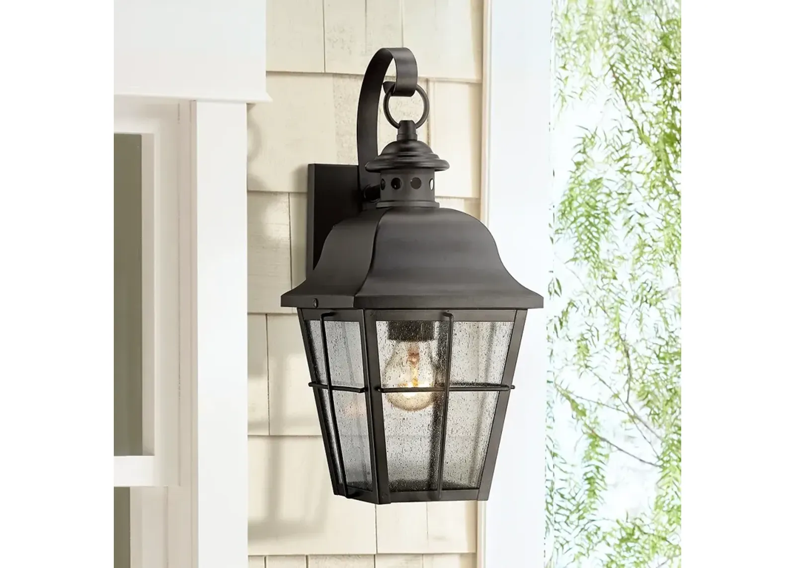 Quoizel Millhouse 15 1/2" High Black Outdoor Wall Light