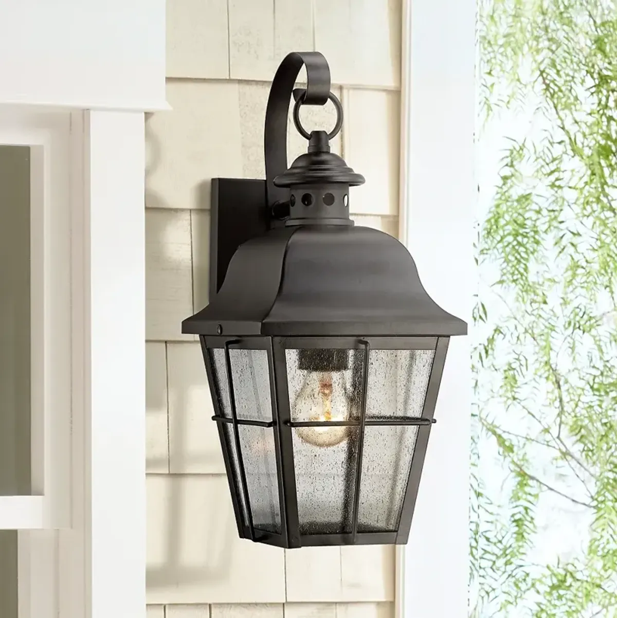 Quoizel Millhouse 15 1/2" High Black Outdoor Wall Light