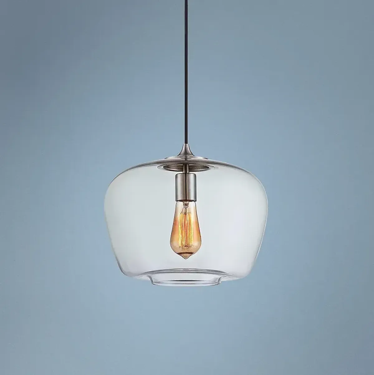 Contemporary Urban 12 1/4"W Clear Glass Mini Pendant Light