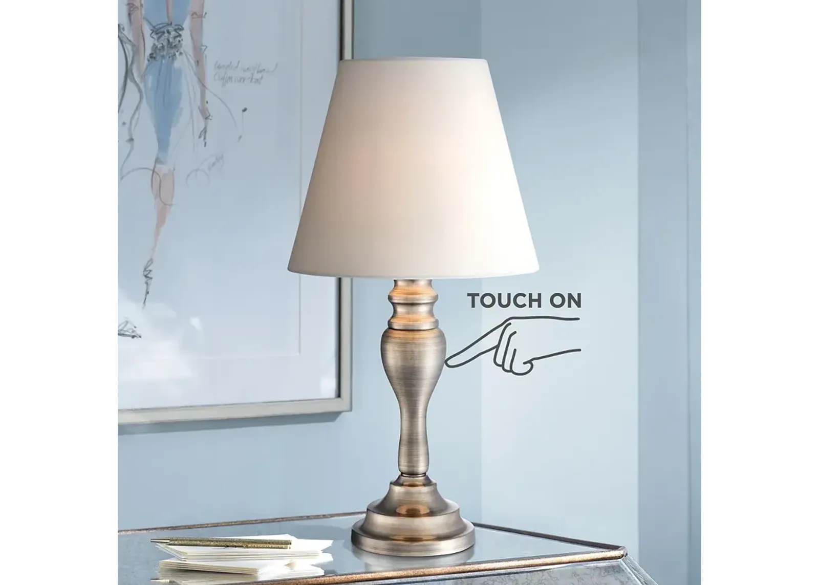 Regency Hill  Thom 19 1/4" Brass Finish Touch On-Off Accent Table Lamp