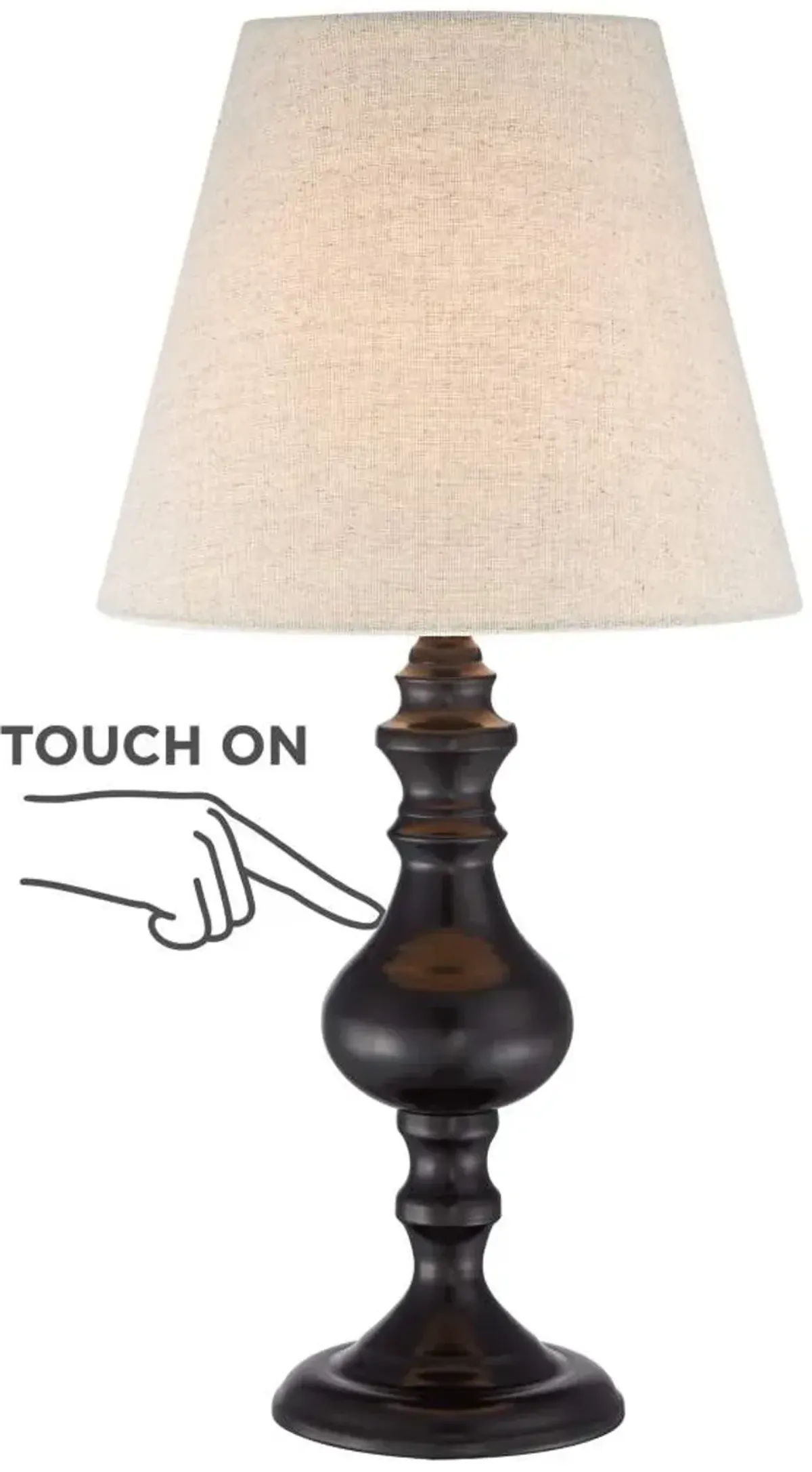 Regency Hill Dark Bronze 18 1/2" High Touch On-Off Accent Table Lamp