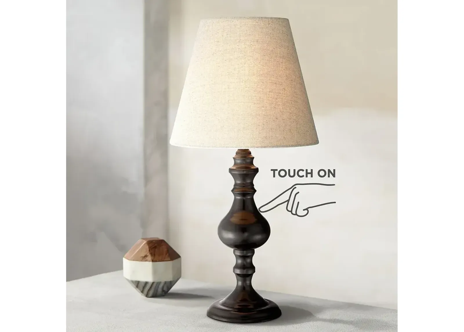 Regency Hill Dark Bronze 18 1/2" High Touch On-Off Accent Table Lamp