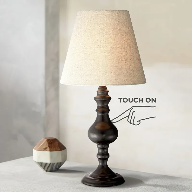 Regency Hill Dark Bronze 18 1/2" High Touch On-Off Accent Table Lamp