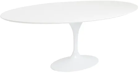 Astrid 78 1/2" Wide Satin White Modern Oval Dining Table