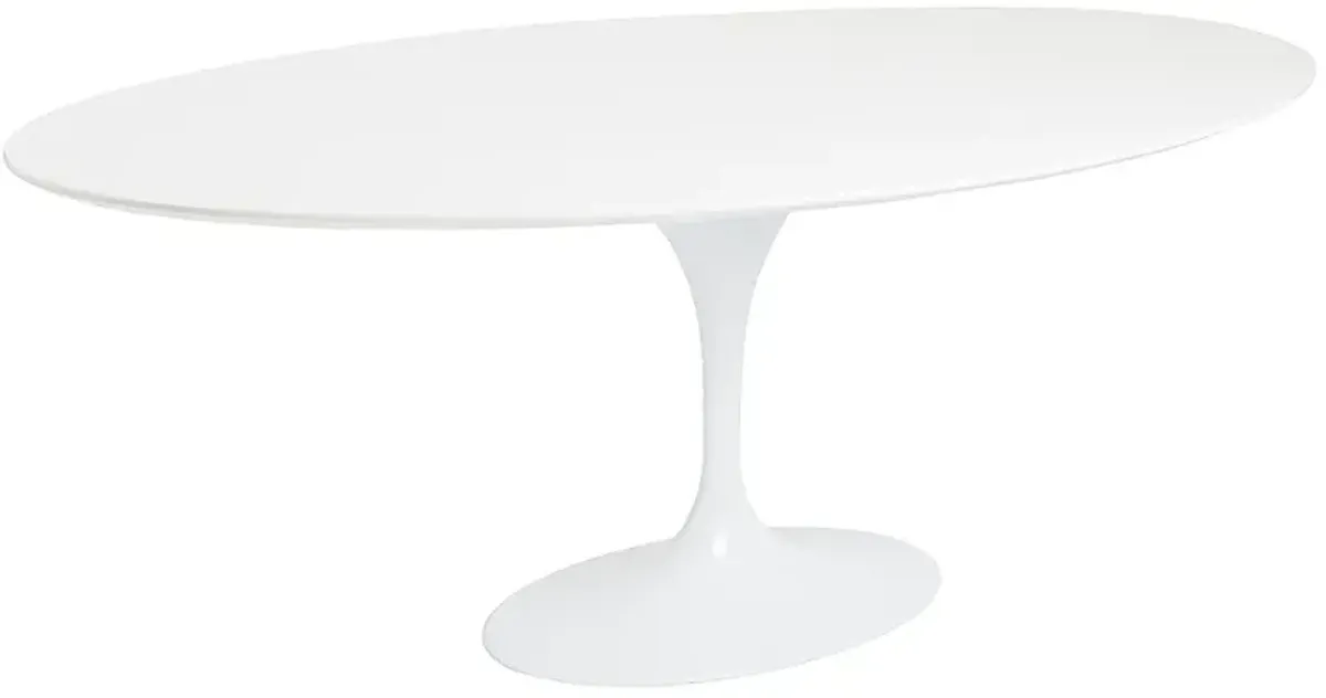 Astrid 78 1/2" Wide Satin White Modern Oval Dining Table