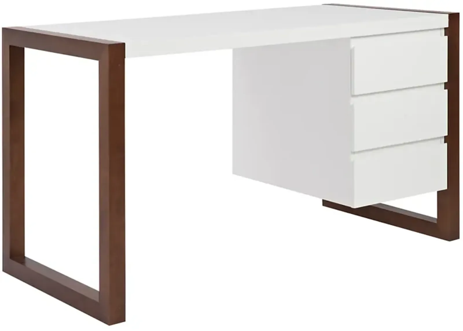 Manon 51" Wide Matte White 3-Drawer Desk