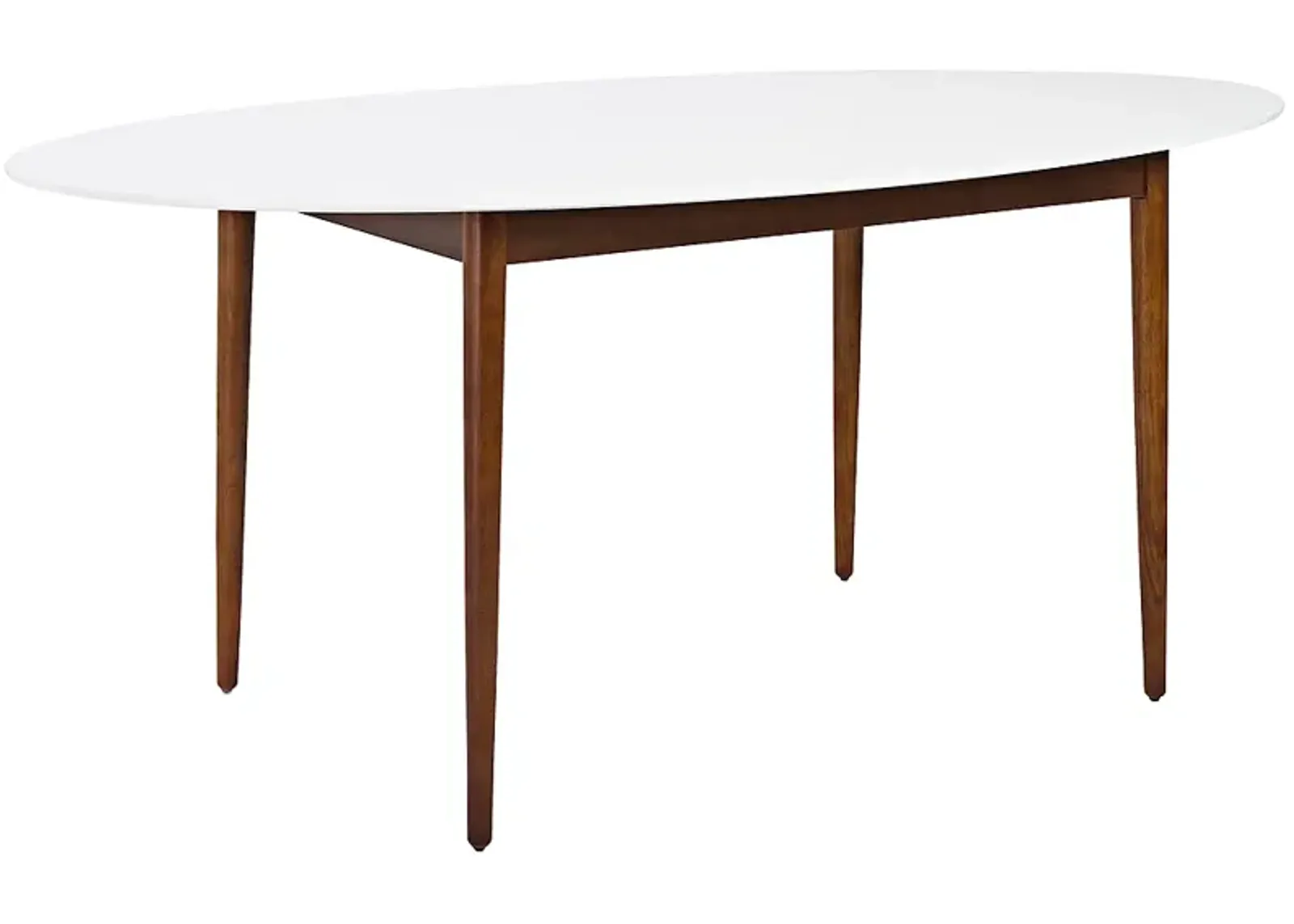 Manon 63" Wide Matte White Dark Walnut Oval Dining Table