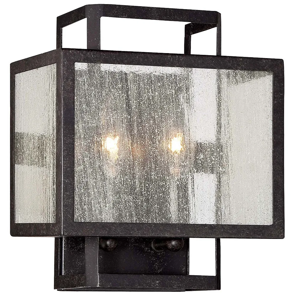 Minka Camden Square 9 1/2" High Charcoal Wall Sconce